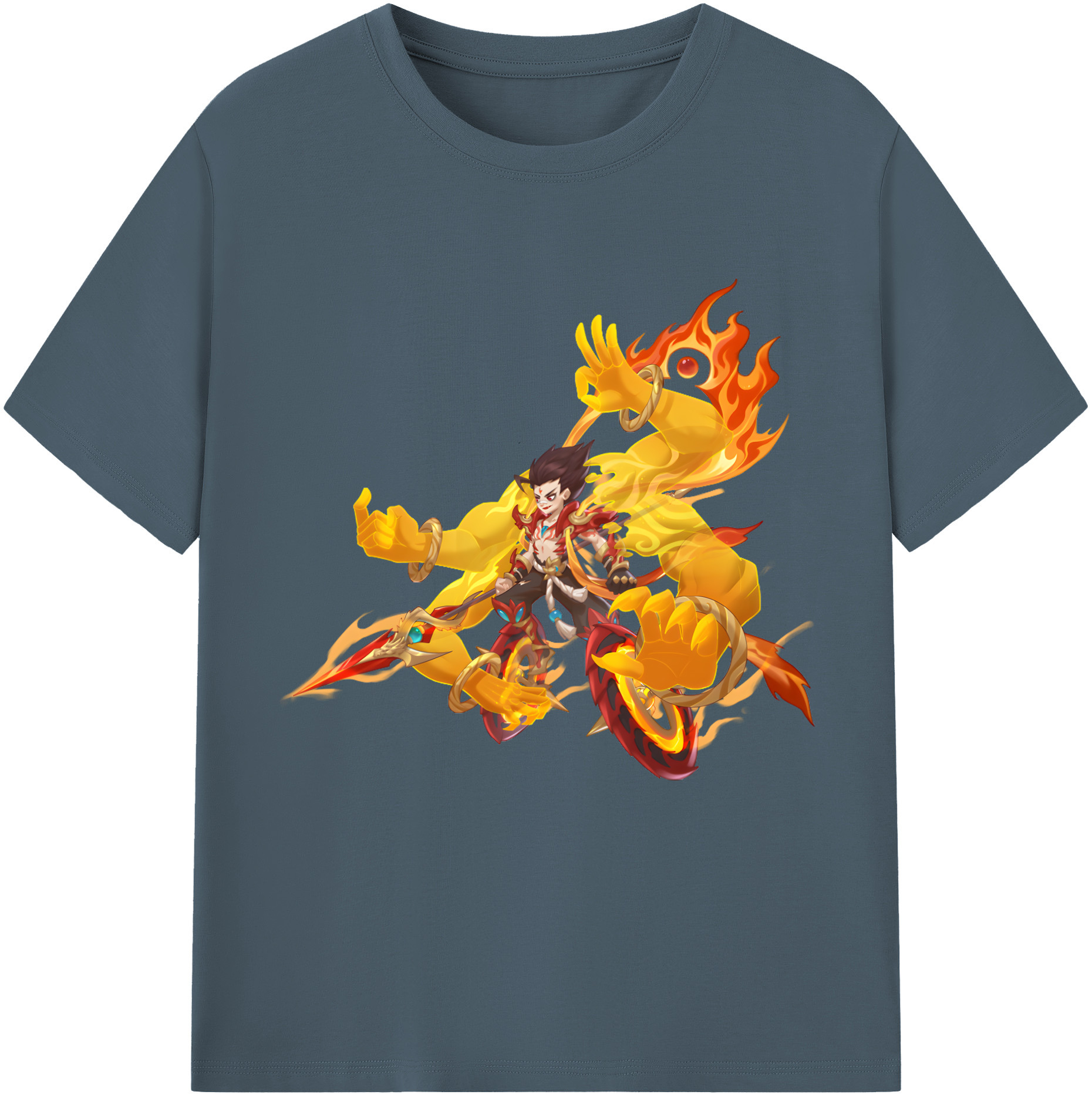 （画像用） Ne Zha 2 ナタ 魔童の大暴れ 綿100％半袖Tシャツ（フロントプリント）